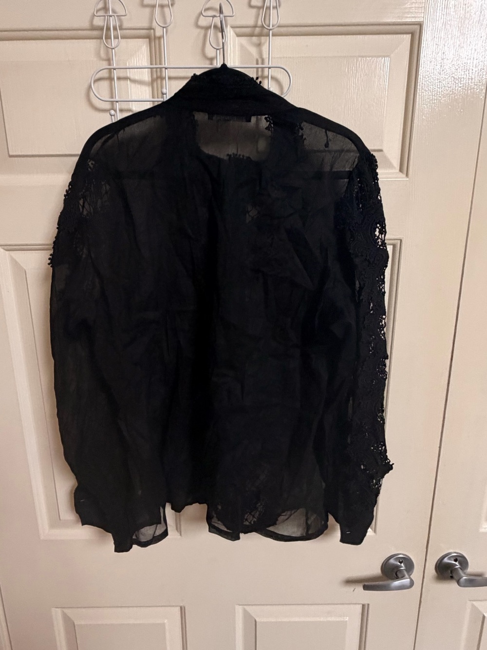 NWOT Boston Proper Cutout Lace Button Up shirt - Picture 3 of 7